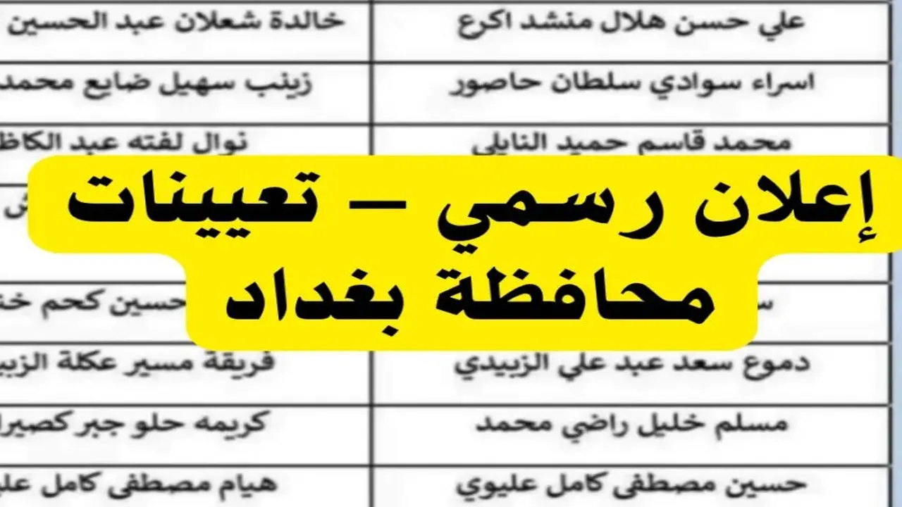 هام.. قائمة أسماء المقبولين بعقود محافظة بغداد 2025 عبر منصة أور الإلكترونية